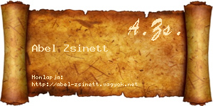 Abel Zsinett névjegykártya